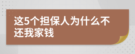 这5个担保人为什么不还我家钱