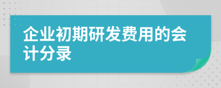 企业初期研发费用的会计分录