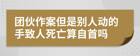 团伙作案但是别人动的手致人死亡算自首吗