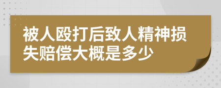 被人殴打后致人精神损失赔偿大概是多少