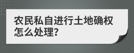 农民私自进行土地确权怎么处理？