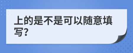 上的是不是可以随意填写？