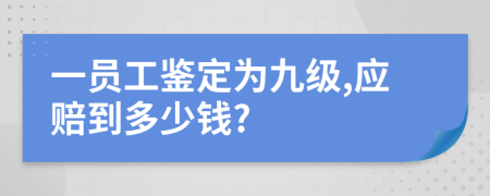 一员工鉴定为九级,应赔到多少钱?