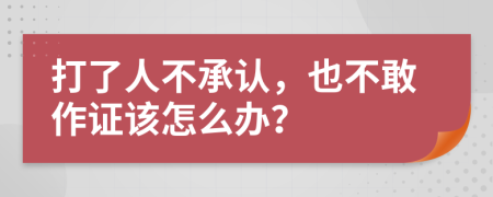 打了人不承认，也不敢作证该怎么办？