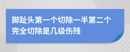 脚趾头第一个切除一半第二个完全切除是几级伤残