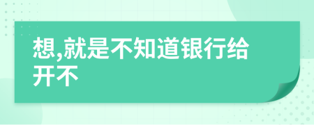 想,就是不知道银行给开不