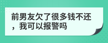 前男友欠了很多钱不还，我可以报警吗