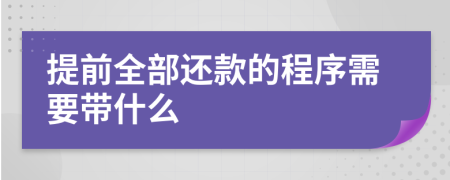 提前全部还款的程序需要带什么