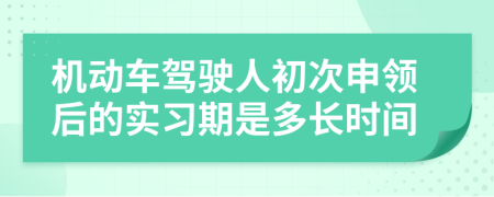 机动车驾驶人初次申领后的实习期是多长时间