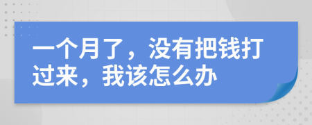 一个月了，没有把钱打过来，我该怎么办