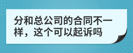 分和总公司的合同不一样，这个可以起诉吗