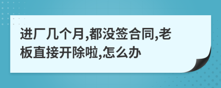 进厂几个月,都没签合同,老板直接开除啦,怎么办