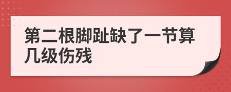 第二根脚趾缺了一节算几级伤残