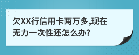 欠XX行信用卡两万多,现在无力一次性还怎么办?