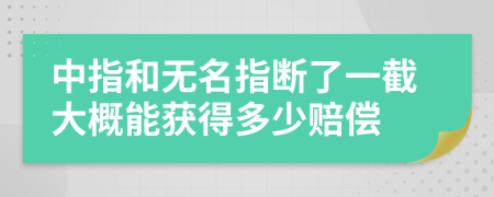 中指和无名指断了一截大概能获得多少赔偿