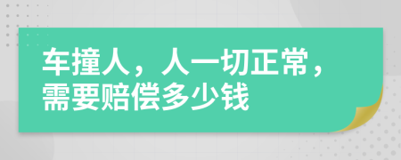 车撞人，人一切正常，需要赔偿多少钱