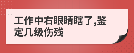 工作中右眼睛瞎了,鉴定几级伤残