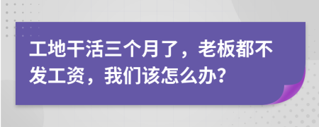 工地干活三个月了，老板都不发工资，我们该怎么办？