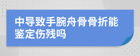 中导致手腕舟骨骨折能鉴定伤残吗