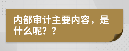 内部审计主要内容，是什么呢？？