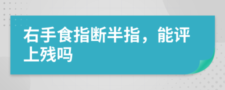 右手食指断半指，能评上残吗