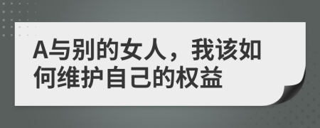 A与别的女人，我该如何维护自己的权益