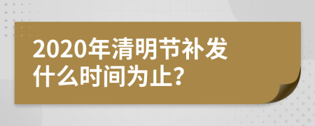 2020年清明节补发什么时间为止？