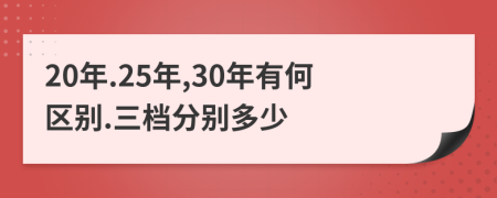 20年.25年,30年有何区别.三档分别多少