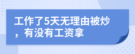 工作了5天无理由被炒，有没有工资拿