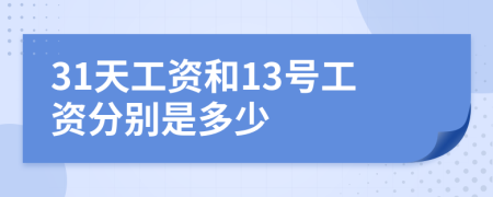 31天工资和13号工资分别是多少