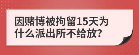 因赌博被拘留15天为什么派出所不给放？