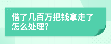 借了几百万把钱拿走了怎么处理?