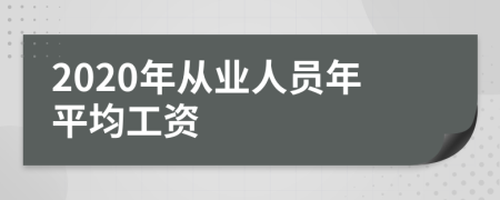 2020年从业人员年平均工资