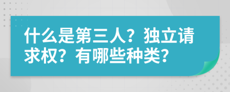 什么是第三人？独立请求权？有哪些种类？