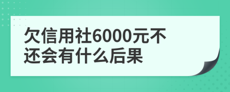 欠信用社6000元不还会有什么后果