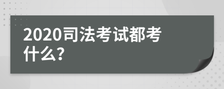 2020司法考试都考什么？