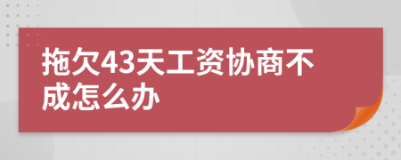 拖欠43天工资协商不成怎么办