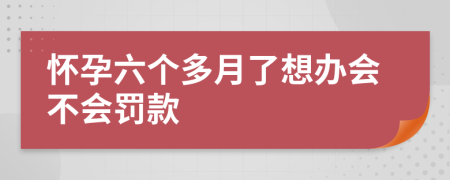 怀孕六个多月了想办会不会罚款