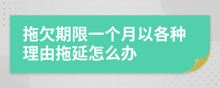 拖欠期限一个月以各种理由拖延怎么办