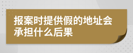 报案时提供假的地址会承担什么后果