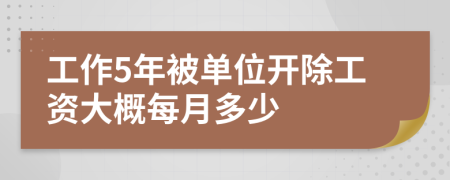 工作5年被单位开除工资大概每月多少