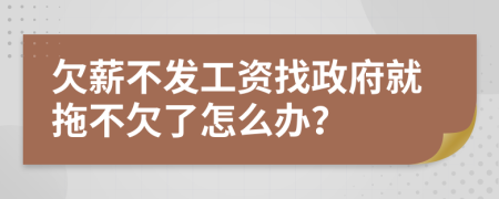 欠薪不发工资找政府就拖不欠了怎么办？