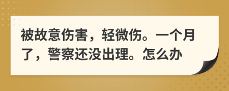 被故意伤害，轻微伤。一个月了，警察还没出理。怎么办