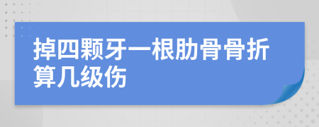 掉四颗牙一根肋骨骨折算几级伤