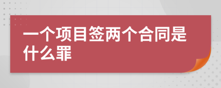 一个项目签两个合同是什么罪