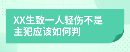 XX生致一人轻伤不是主犯应该如何判
