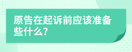 原告在起诉前应该准备些什么？