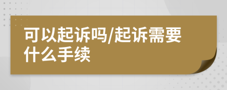 可以起诉吗/起诉需要什么手续