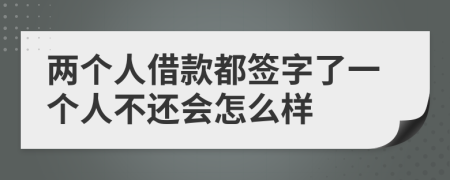 两个人借款都签字了一个人不还会怎么样