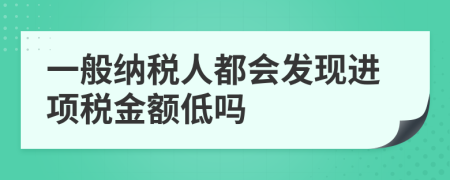 一般纳税人都会发现进项税金额低吗